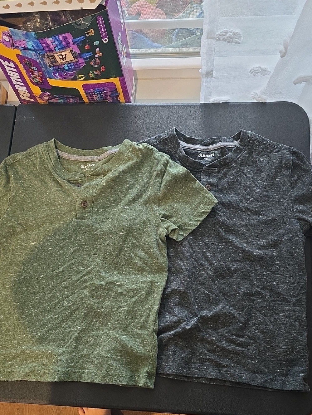 Old Navy Kids Short-Sleeve Henley Tee Set - Green & Charcoal